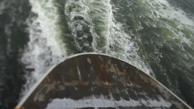Seattle Ferry Ride Rear View Waves Tilt Shift