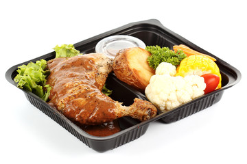 Roast chicken with black pepper sauce