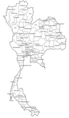 Thailand Province Boundary and Name 2014
