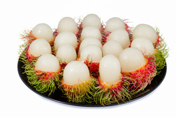 Rambutan Asian Fruits on white background