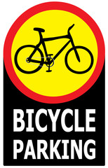 Only Bicycle Parking Area Sign Label