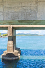 Under concrete bridge