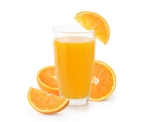 Orange juice isolated on white