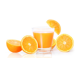 Orange juice isolated on white