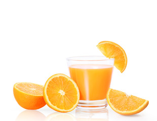 Orange juice isolated on white