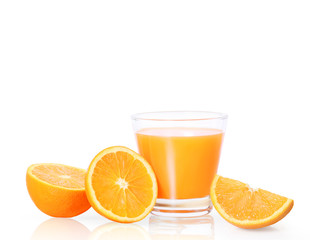 Orange juice isolated on white