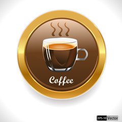 Cup of coffee badge in vector eps10