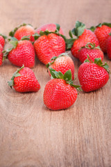 Fresh strawberries on wooden