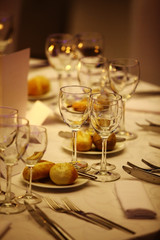 Dinner in a restaurant