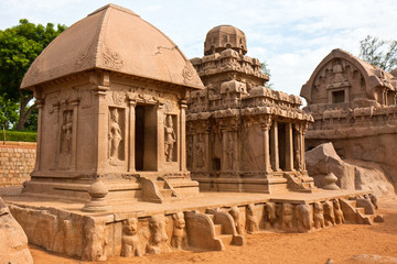 Fototapeta premium Rathas at Mahabalipuram in India