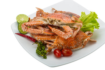 Boiled blue crab