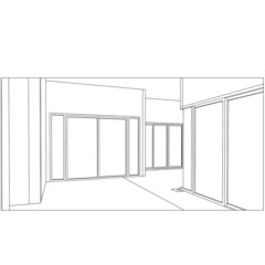sketch design of interior ,vector 