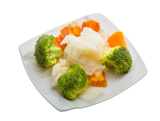 Boiled cabbage and broccoli