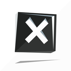 Obraz premium black close icon by triangles, polygon vector illustration