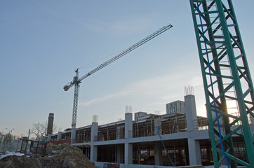 Fototapeta na wymiar New building during construction