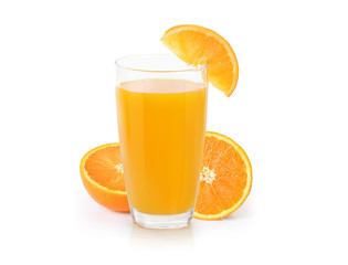 Orange juice isolated on white