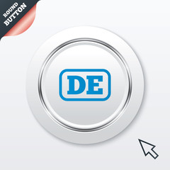 German language sign icon. DE Deutschland.