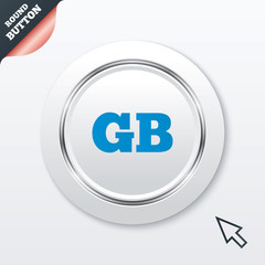 British language sign icon. GB translation.