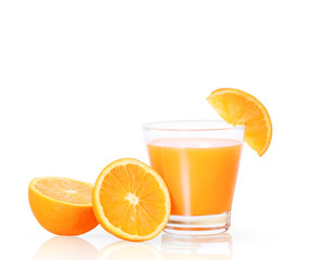 Orange juice isolated on white