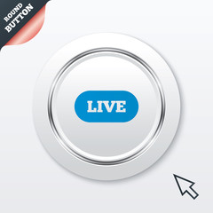 Live sign icon. On air stream symbol.