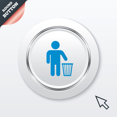 After use to throw in trash. Recycle bin sign.