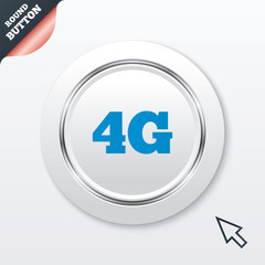 4G sign. Mobile telecommunications technology.