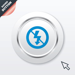 No Photo flash sign icon. Lightning symbol.