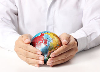Earth in human the hand