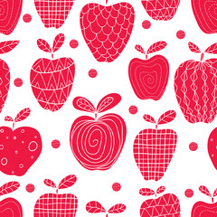 Cute seamless pattern with apple.