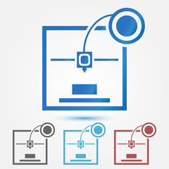 Minimal 3d printer vector icon