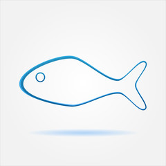 Minimal blue vector fish design sign