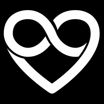 Infinity heart symbol, forever, vector