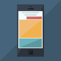 smart phone icon by triangles, polygon vector illustration