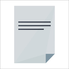grey sheet of paper (paper letter) by triangles, polygon