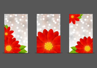 Set of 240 x 400 size banners with red flowers