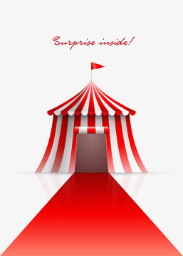 Circus tent and red carpet