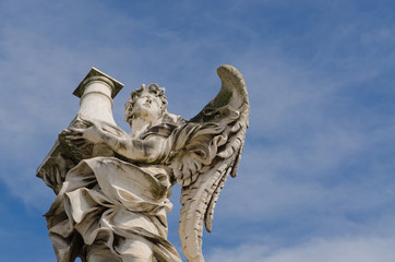 Fototapeta premium Angel statue with column, Castel Sant'Angelo, Rome, Italy