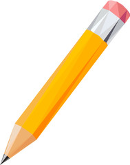 sharpened pencil by triangles, polygon vector illustration