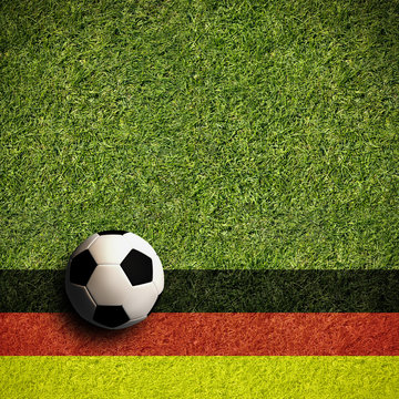 Fußball mit Deutschlandflagge in 1:1 Format