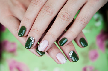 decorated nails / Nails decorated with lacquer hybrid