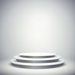 3d vector blank template layout of white empty stage