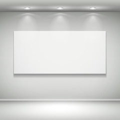 blank illuminated frame on the wall