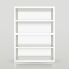 3d vector white blank shelf