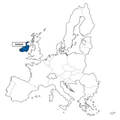 vector map EU borders Ireland