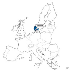 Fototapeta premium vctor map EU borders denmark