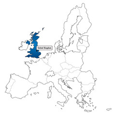 vector map EU borders UK