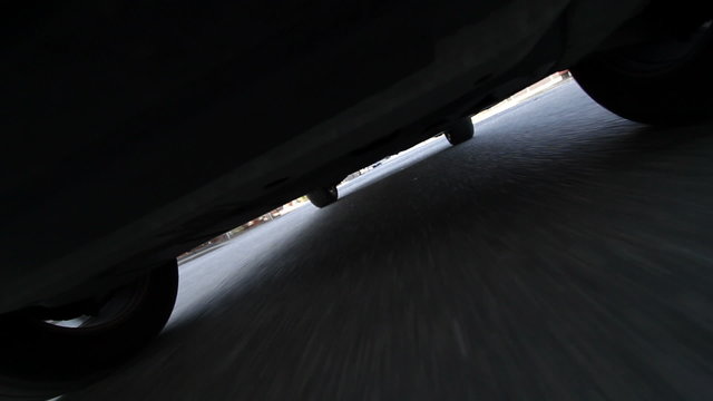 Under Car Driving Time Lapse