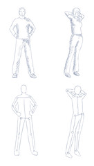 people artistic sketch with shading vector