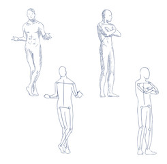 human in motion artistic sketch with shading vector