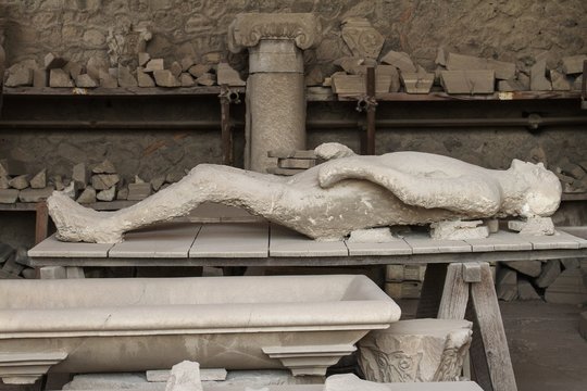 Human victim body cast from Pompeii